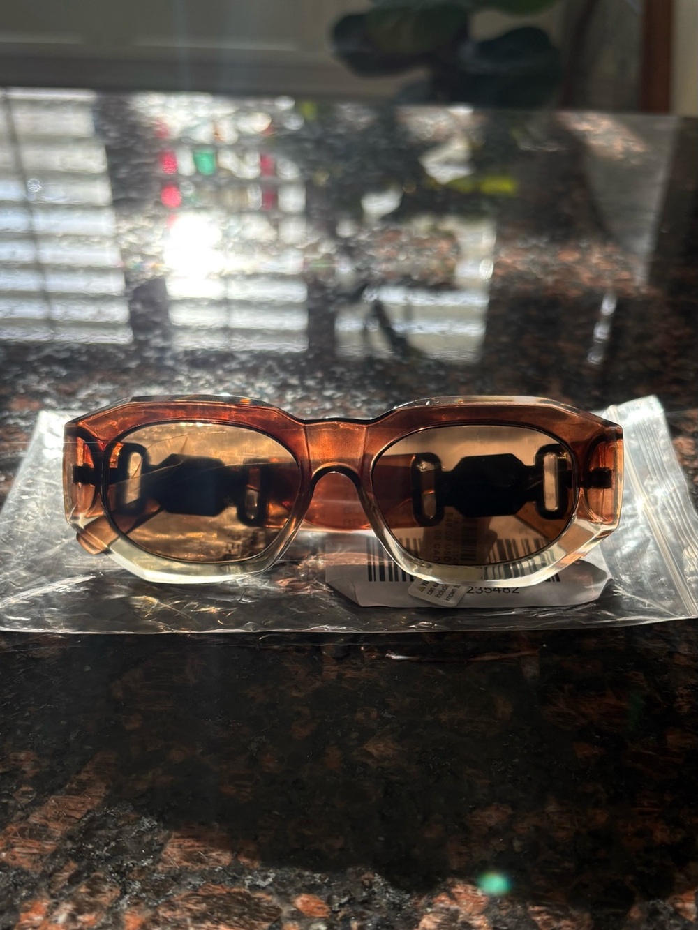 Anthropologie I-Sea Ombré Deco Rectangle Sunglasses